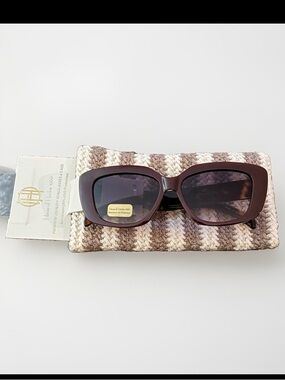 House of Harlow 1960 Women’s Cat Eye Sunglasses Brown Tinted UVA-UVB w/Case